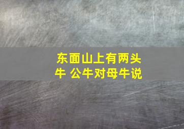 东面山上有两头牛 公牛对母牛说